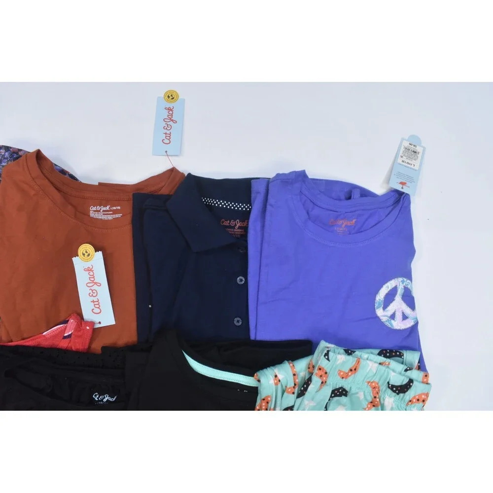 Cat & Jack Buk Lot Of 12 Girls Size 10/12 Mixed Season Tops Bottoms Dresses